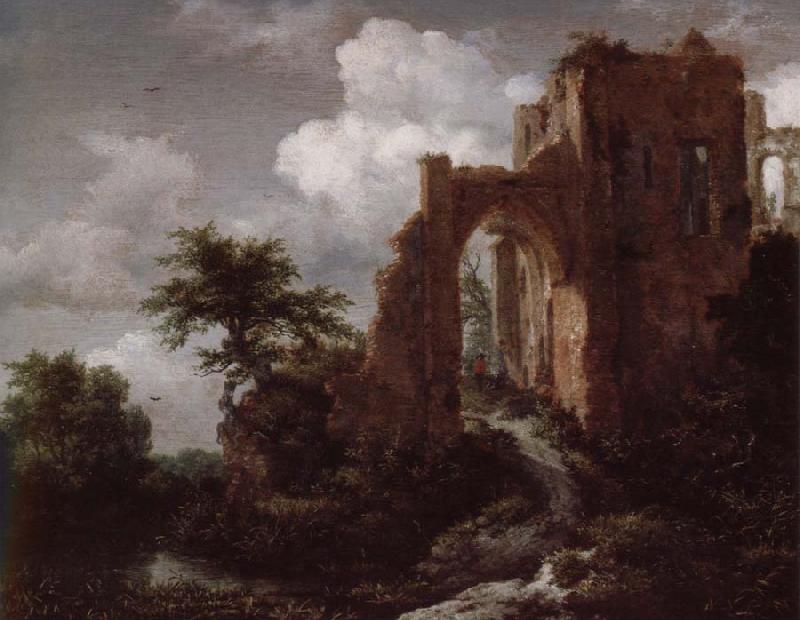 Jacob van Ruisdael A ruined Entance gate of  Brederode Castle oil painting image